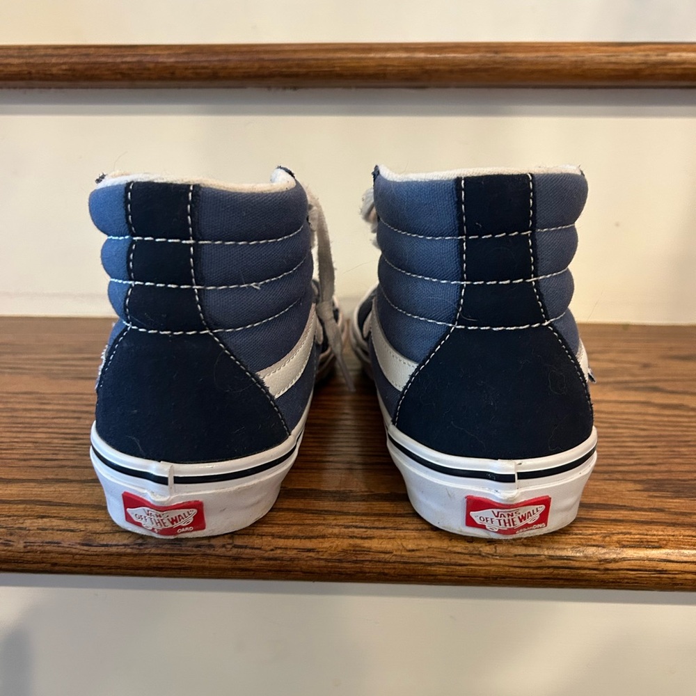 Vans Blue and White High-Top Sneakers - Picture 4 of 12